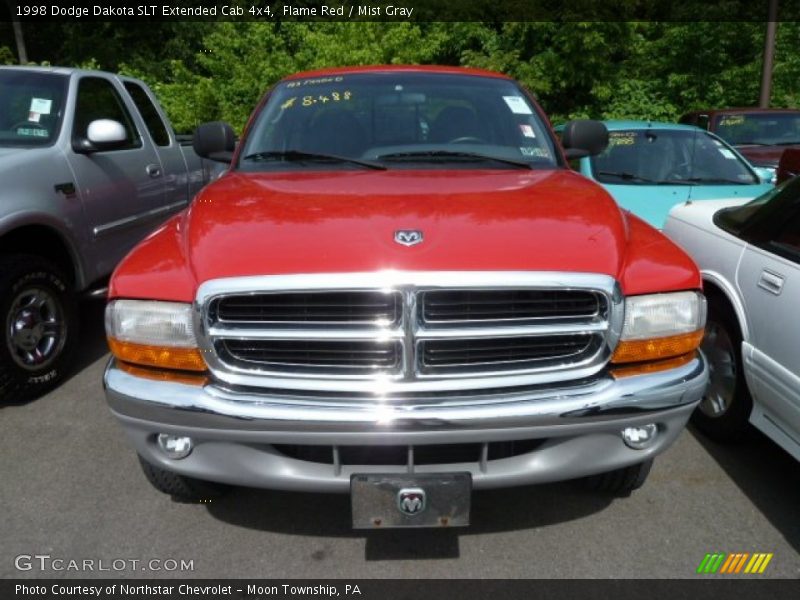 Flame Red / Mist Gray 1998 Dodge Dakota SLT Extended Cab 4x4
