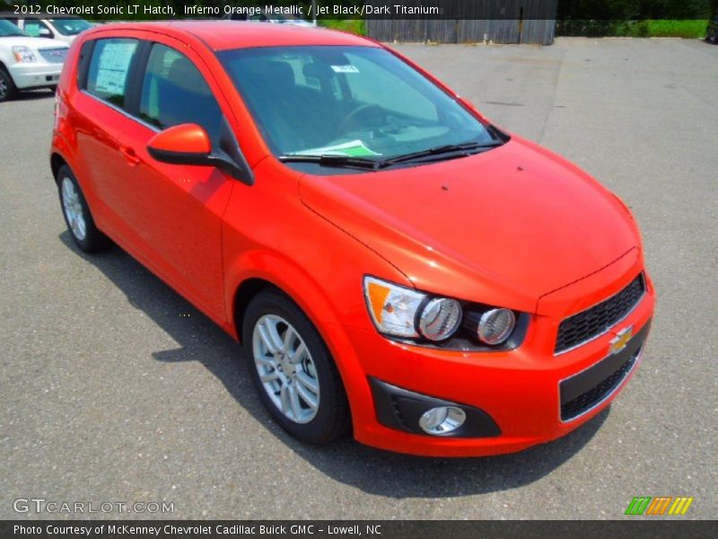 Inferno Orange Metallic / Jet Black/Dark Titanium 2012 Chevrolet Sonic LT Hatch