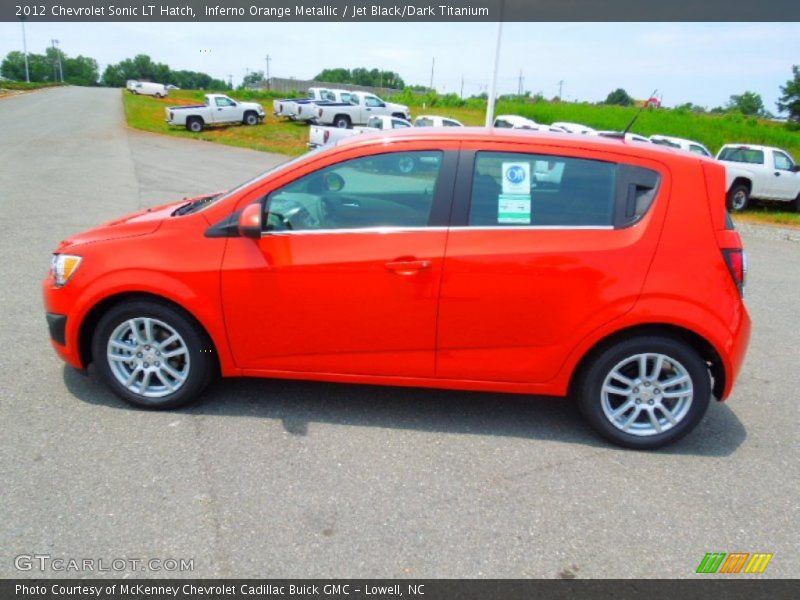 Inferno Orange Metallic / Jet Black/Dark Titanium 2012 Chevrolet Sonic LT Hatch