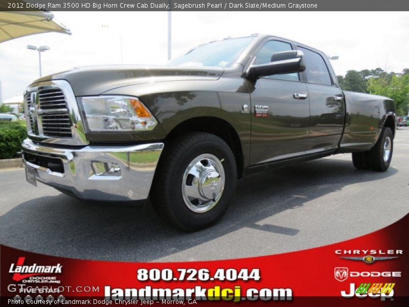 Sagebrush Pearl / Dark Slate/Medium Graystone 2012 Dodge Ram 3500 HD Big Horn Crew Cab Dually
