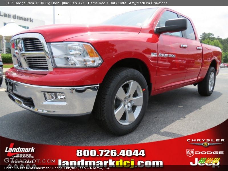 Flame Red / Dark Slate Gray/Medium Graystone 2012 Dodge Ram 1500 Big Horn Quad Cab 4x4