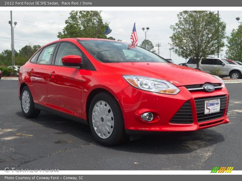 Race Red / Stone 2012 Ford Focus SE SFE Sedan