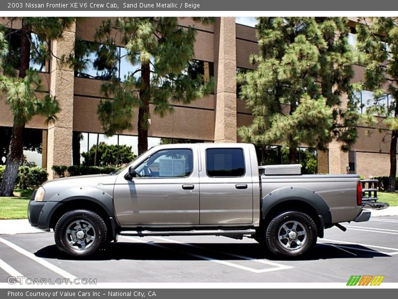Sand Dune Metallic / Beige 2003 Nissan Frontier XE V6 Crew Cab