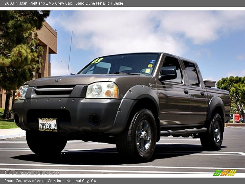 Sand Dune Metallic / Beige 2003 Nissan Frontier XE V6 Crew Cab