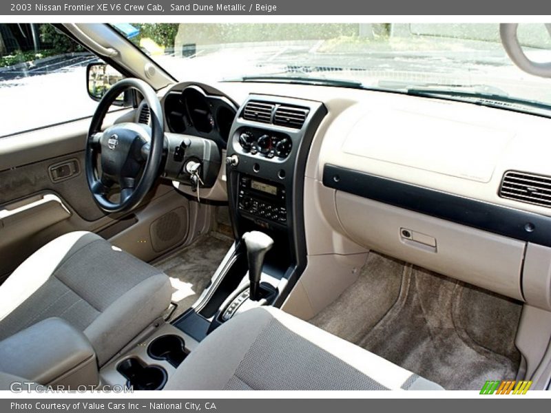Sand Dune Metallic / Beige 2003 Nissan Frontier XE V6 Crew Cab