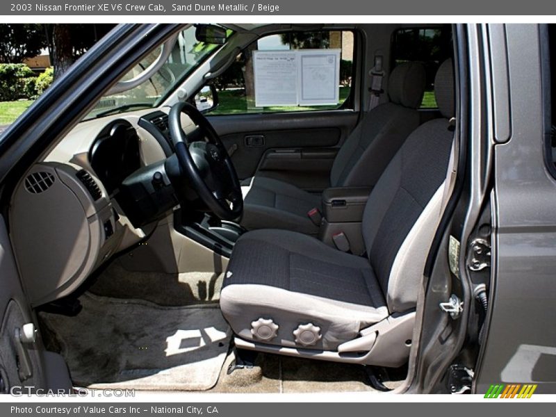 Sand Dune Metallic / Beige 2003 Nissan Frontier XE V6 Crew Cab