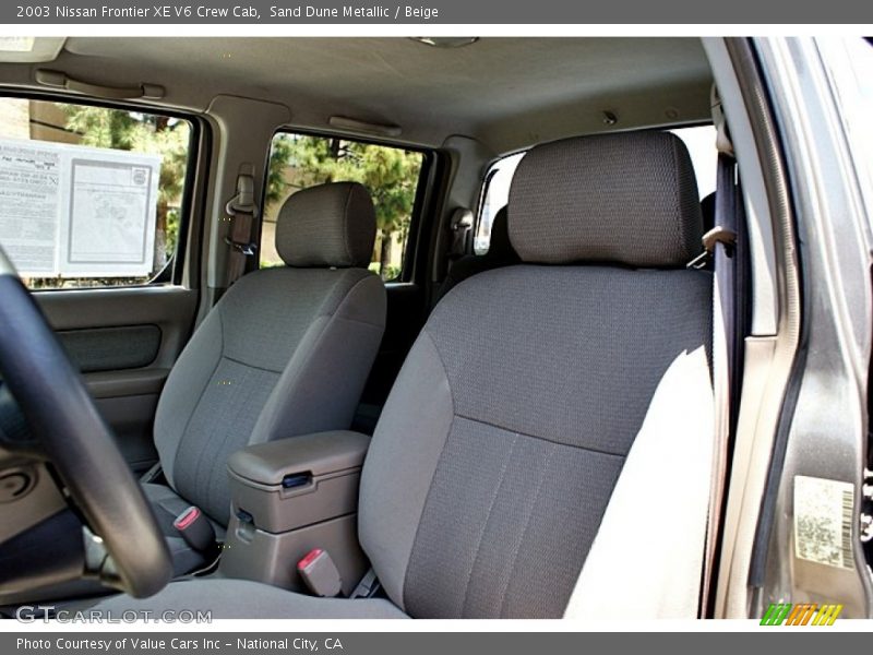 Sand Dune Metallic / Beige 2003 Nissan Frontier XE V6 Crew Cab