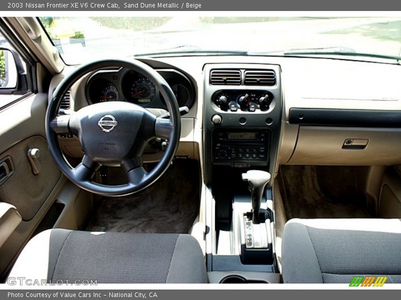 Sand Dune Metallic / Beige 2003 Nissan Frontier XE V6 Crew Cab