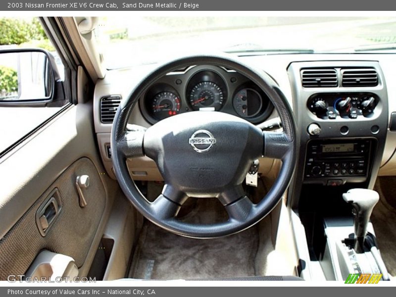 Sand Dune Metallic / Beige 2003 Nissan Frontier XE V6 Crew Cab