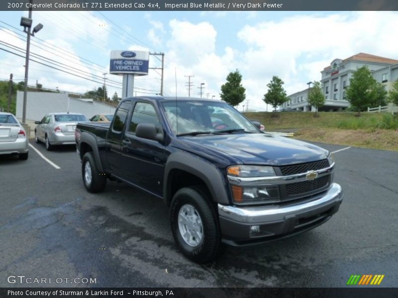 Imperial Blue Metallic / Very Dark Pewter 2007 Chevrolet Colorado LT Z71 Extended Cab 4x4