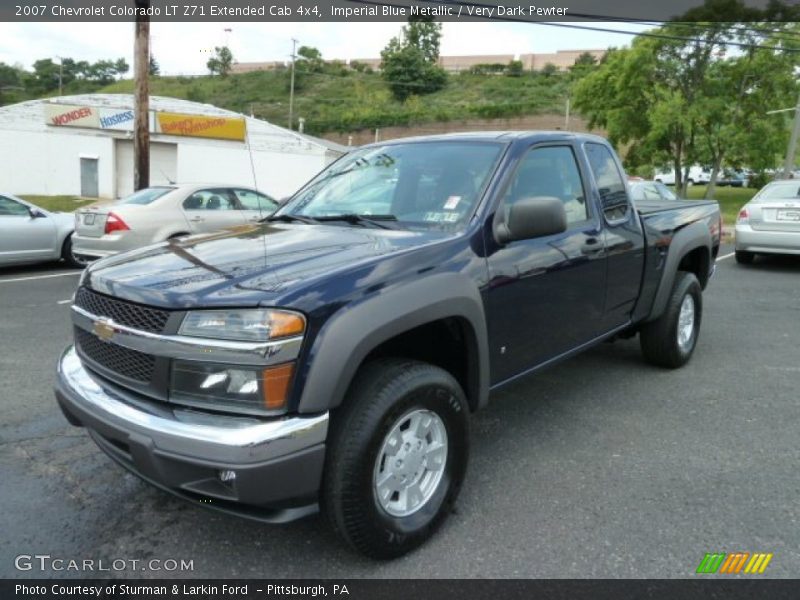 Imperial Blue Metallic / Very Dark Pewter 2007 Chevrolet Colorado LT Z71 Extended Cab 4x4