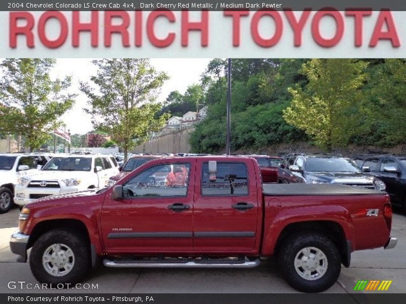 Dark Cherry Red Metallic / Medium Dark Pewter 2004 Chevrolet Colorado LS Crew Cab 4x4