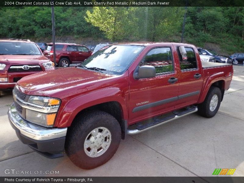 Dark Cherry Red Metallic / Medium Dark Pewter 2004 Chevrolet Colorado LS Crew Cab 4x4