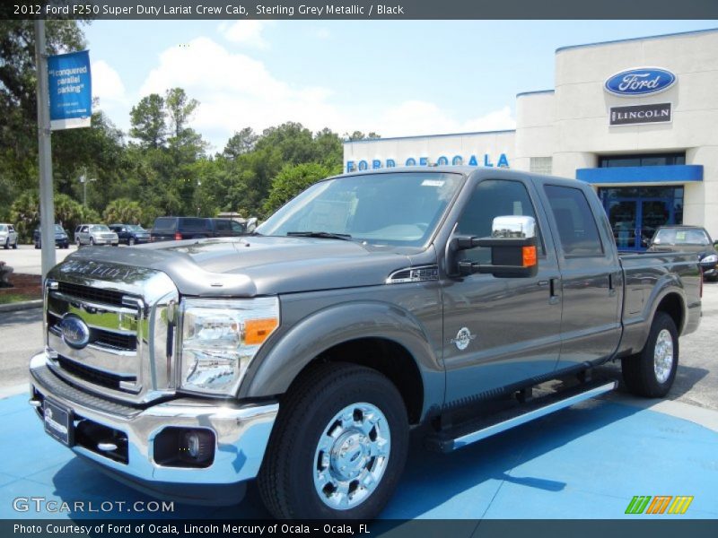 Sterling Grey Metallic / Black 2012 Ford F250 Super Duty Lariat Crew Cab