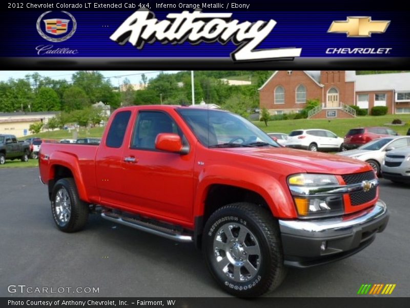 Inferno Orange Metallic / Ebony 2012 Chevrolet Colorado LT Extended Cab 4x4