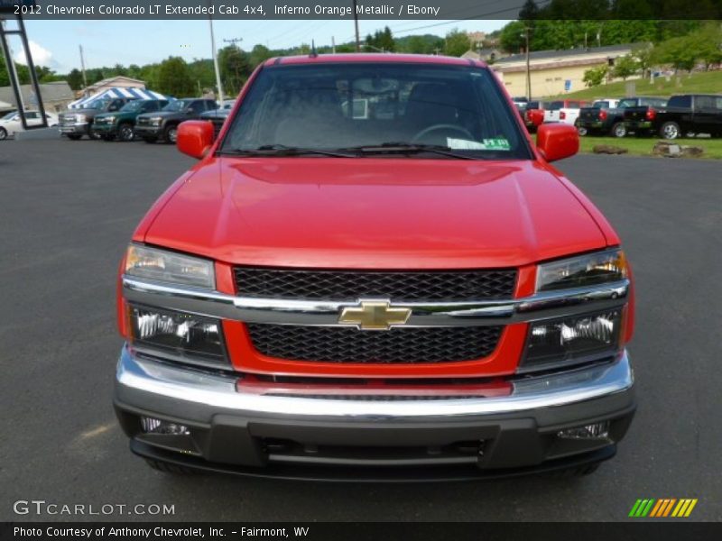 Inferno Orange Metallic / Ebony 2012 Chevrolet Colorado LT Extended Cab 4x4