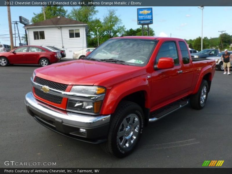 Inferno Orange Metallic / Ebony 2012 Chevrolet Colorado LT Extended Cab 4x4