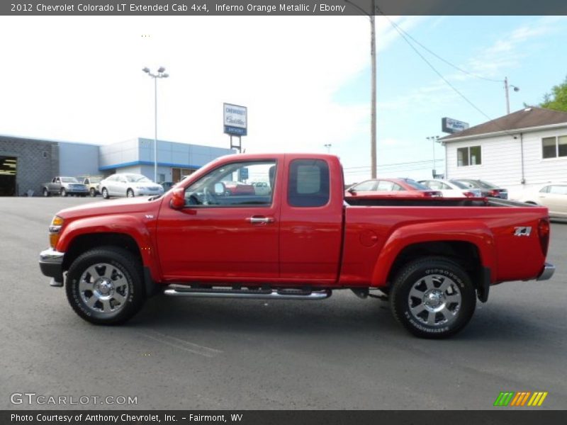 Inferno Orange Metallic / Ebony 2012 Chevrolet Colorado LT Extended Cab 4x4