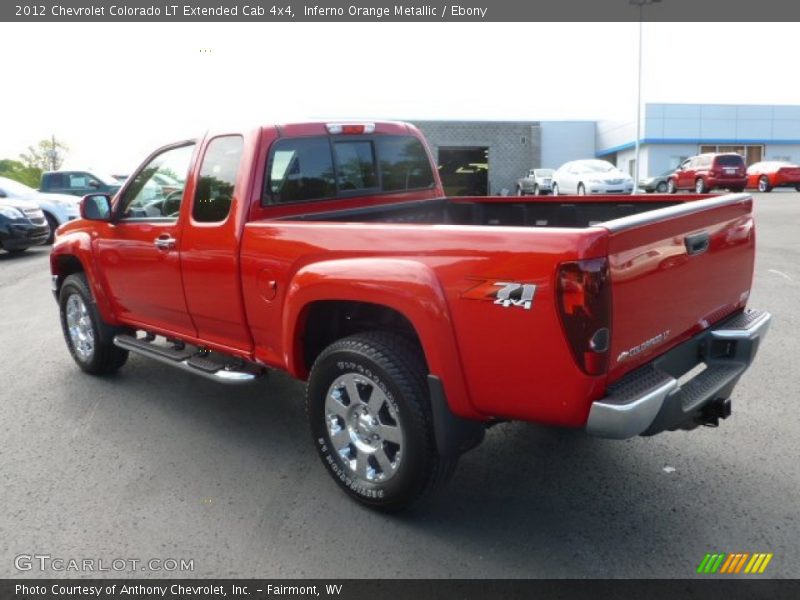 Inferno Orange Metallic / Ebony 2012 Chevrolet Colorado LT Extended Cab 4x4