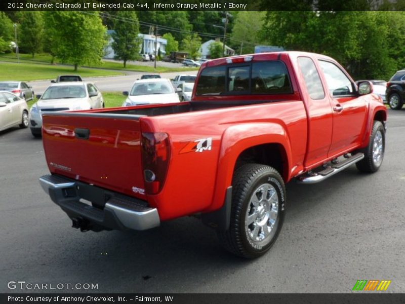 Inferno Orange Metallic / Ebony 2012 Chevrolet Colorado LT Extended Cab 4x4