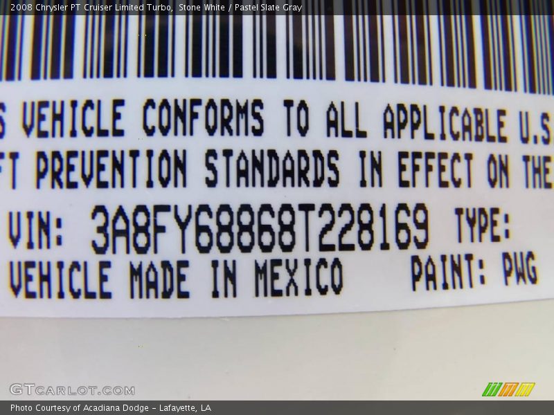 Stone White / Pastel Slate Gray 2008 Chrysler PT Cruiser Limited Turbo