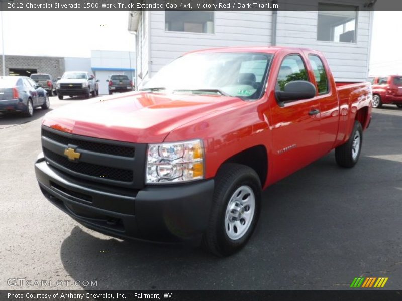 Victory Red / Dark Titanium 2012 Chevrolet Silverado 1500 Work Truck Extended Cab 4x4