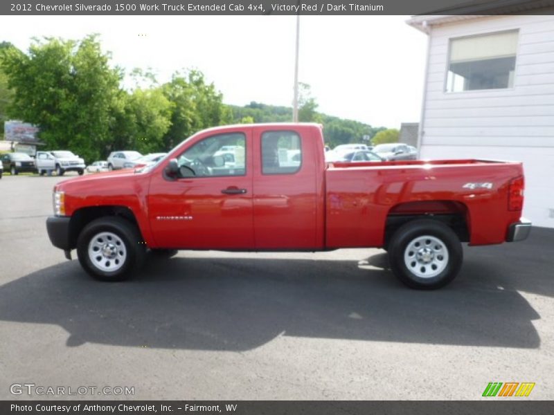 Victory Red / Dark Titanium 2012 Chevrolet Silverado 1500 Work Truck Extended Cab 4x4