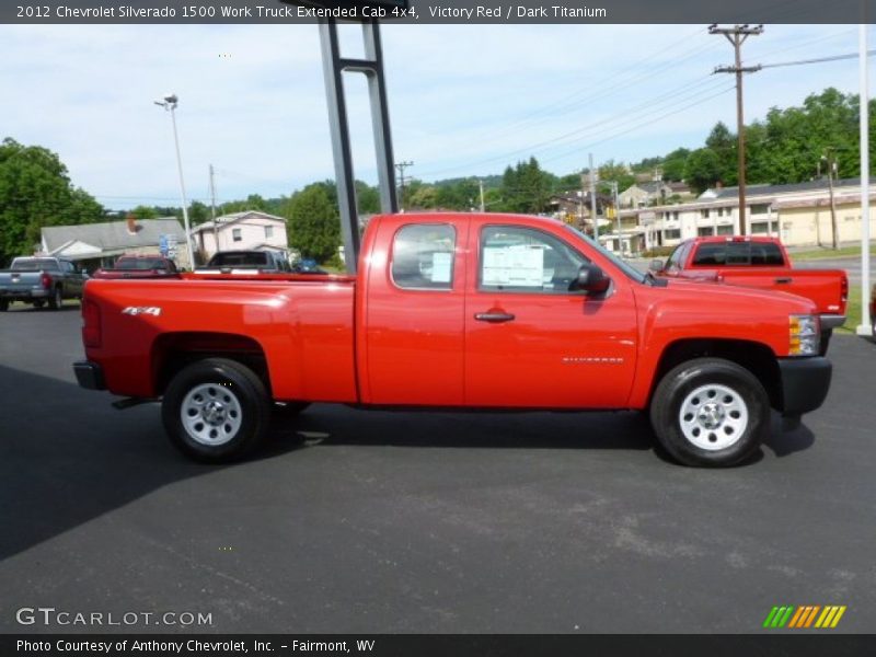Victory Red / Dark Titanium 2012 Chevrolet Silverado 1500 Work Truck Extended Cab 4x4