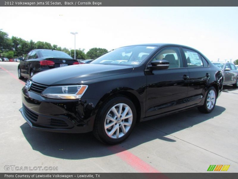 Black / Cornsilk Beige 2012 Volkswagen Jetta SE Sedan