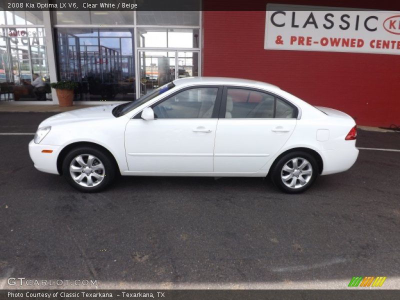 Clear White / Beige 2008 Kia Optima LX V6