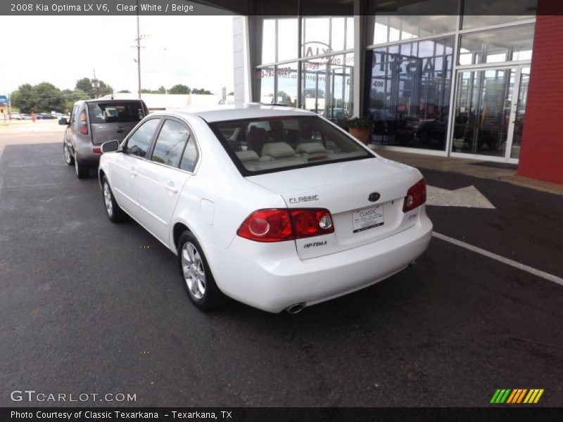 Clear White / Beige 2008 Kia Optima LX V6