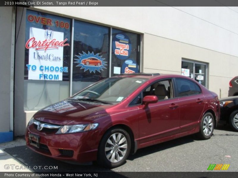 Tango Red Pearl / Beige 2010 Honda Civic EX Sedan