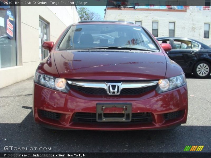 Tango Red Pearl / Beige 2010 Honda Civic EX Sedan