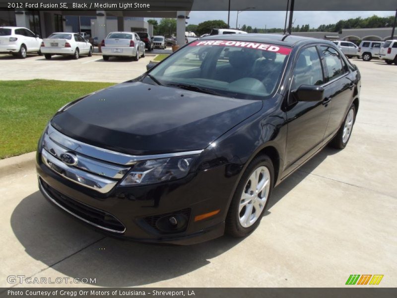 Black / Medium Light Stone 2012 Ford Fusion SE