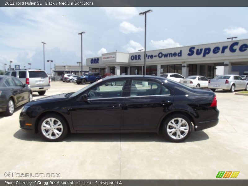 Black / Medium Light Stone 2012 Ford Fusion SE