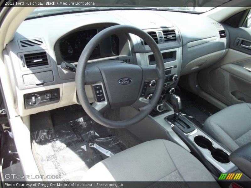 Black / Medium Light Stone 2012 Ford Fusion SE