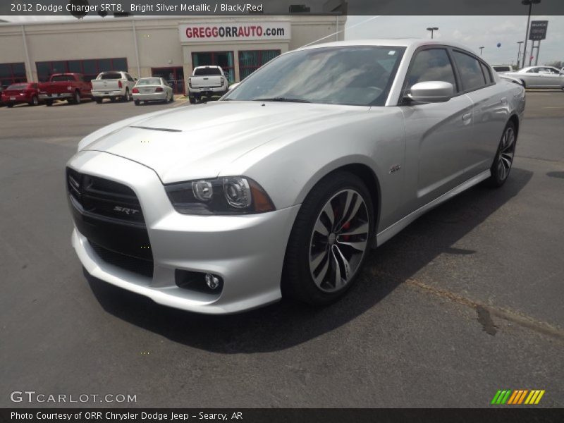 Bright Silver Metallic / Black/Red 2012 Dodge Charger SRT8