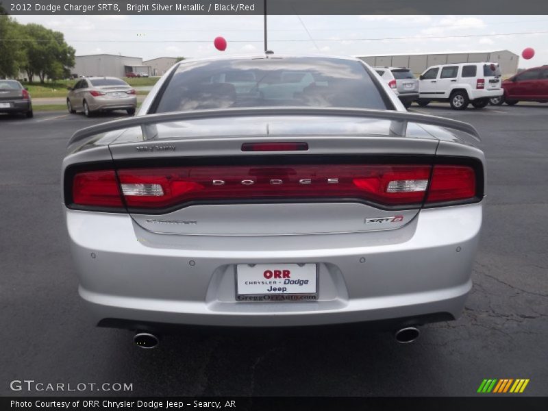 Bright Silver Metallic / Black/Red 2012 Dodge Charger SRT8