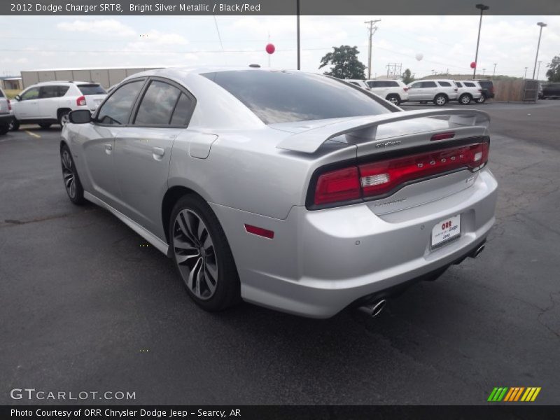 Bright Silver Metallic / Black/Red 2012 Dodge Charger SRT8