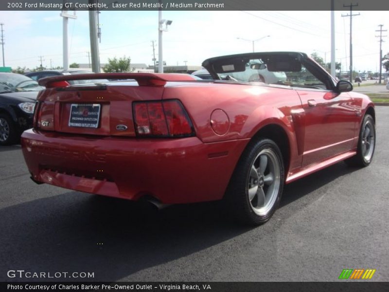 Laser Red Metallic / Medium Parchment 2002 Ford Mustang GT Convertible