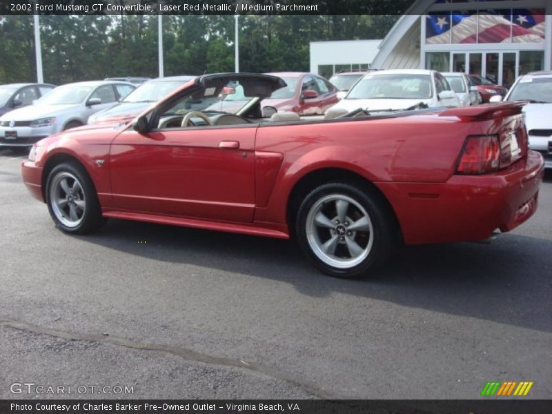 Laser Red Metallic / Medium Parchment 2002 Ford Mustang GT Convertible