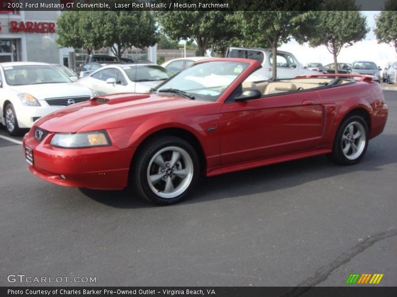 Laser Red Metallic / Medium Parchment 2002 Ford Mustang GT Convertible
