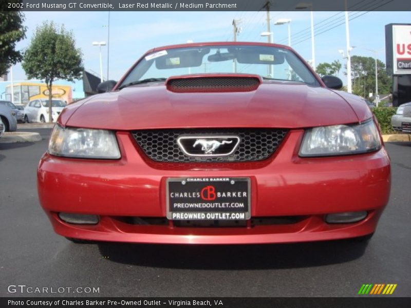 Laser Red Metallic / Medium Parchment 2002 Ford Mustang GT Convertible
