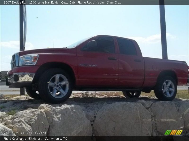 Flame Red / Medium Slate Gray 2007 Dodge Ram 1500 Lone Star Edition Quad Cab