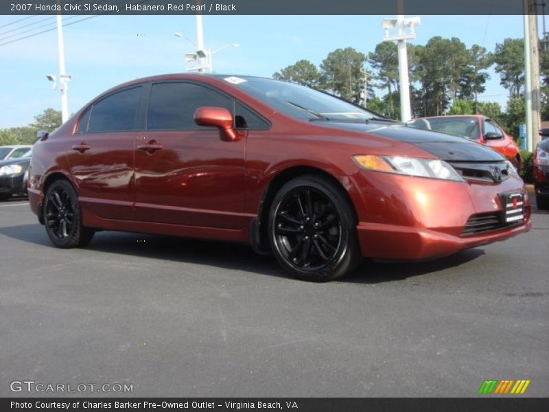 Habanero Red Pearl / Black 2007 Honda Civic Si Sedan