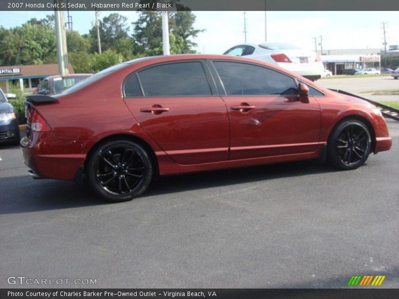 Habanero Red Pearl / Black 2007 Honda Civic Si Sedan
