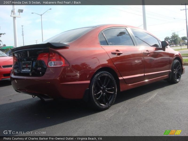 Habanero Red Pearl / Black 2007 Honda Civic Si Sedan
