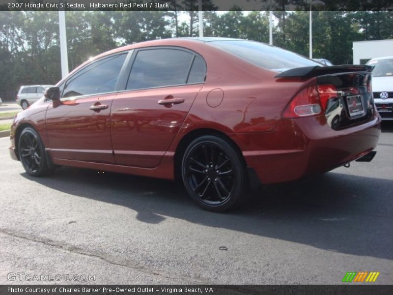 Habanero Red Pearl / Black 2007 Honda Civic Si Sedan