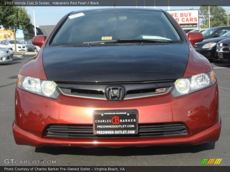 Habanero Red Pearl / Black 2007 Honda Civic Si Sedan