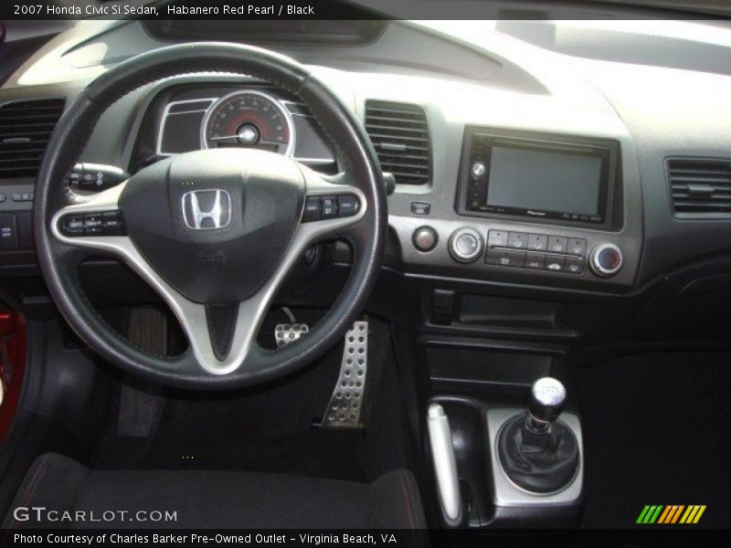 Habanero Red Pearl / Black 2007 Honda Civic Si Sedan